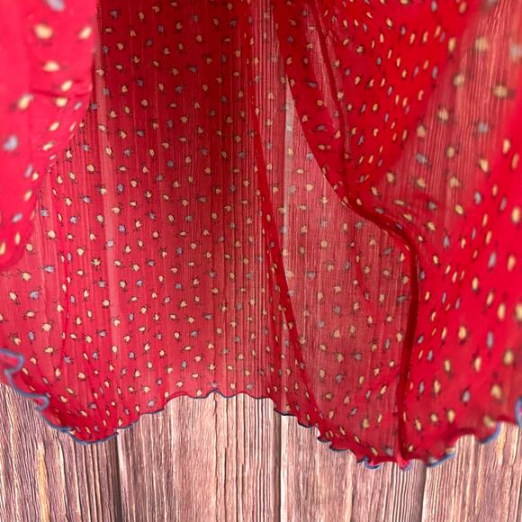 Vintage Victoria's Secret Red Floral Nightgown Dress Mesh Padded Size Large - Picture 4 of 8